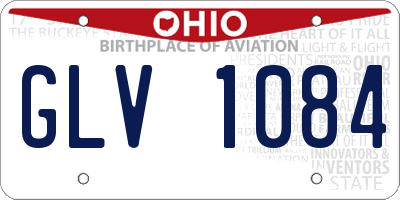OH license plate GLV1084