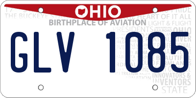 OH license plate GLV1085