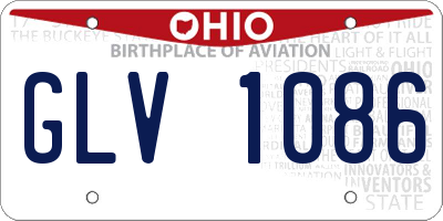 OH license plate GLV1086