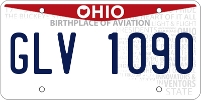 OH license plate GLV1090