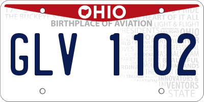 OH license plate GLV1102
