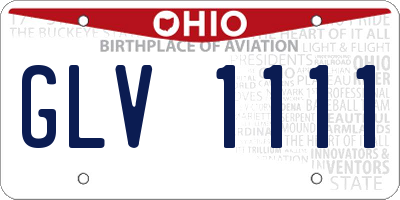 OH license plate GLV1111