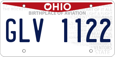 OH license plate GLV1122