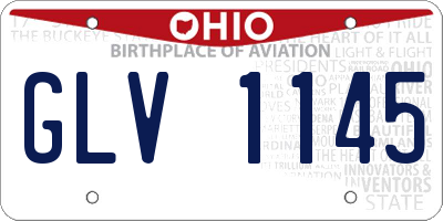 OH license plate GLV1145