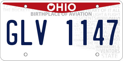 OH license plate GLV1147