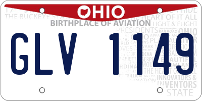 OH license plate GLV1149