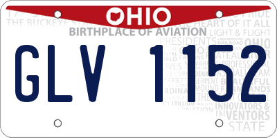 OH license plate GLV1152