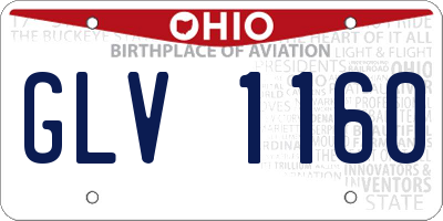 OH license plate GLV1160