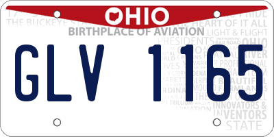 OH license plate GLV1165