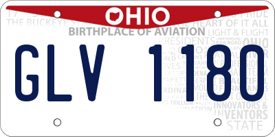 OH license plate GLV1180