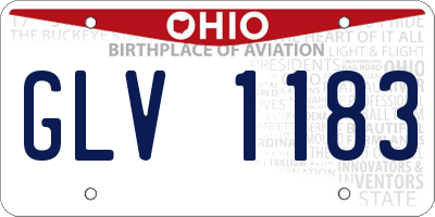 OH license plate GLV1183