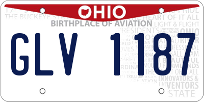 OH license plate GLV1187
