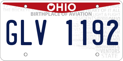 OH license plate GLV1192