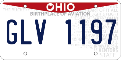 OH license plate GLV1197