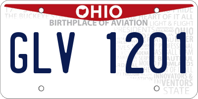 OH license plate GLV1201
