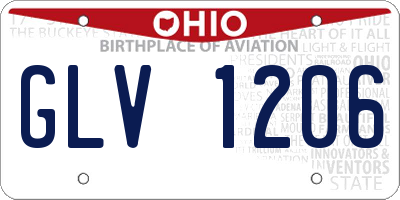 OH license plate GLV1206