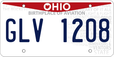 OH license plate GLV1208
