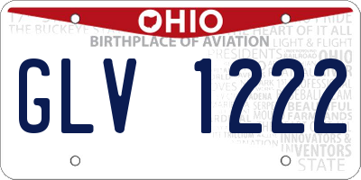 OH license plate GLV1222