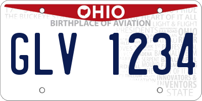 OH license plate GLV1234