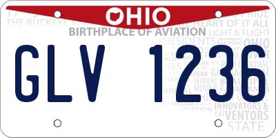 OH license plate GLV1236