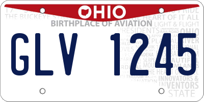 OH license plate GLV1245