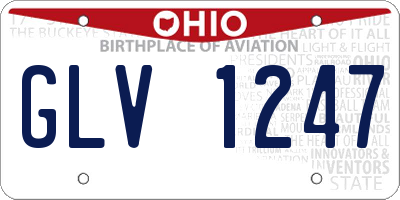 OH license plate GLV1247