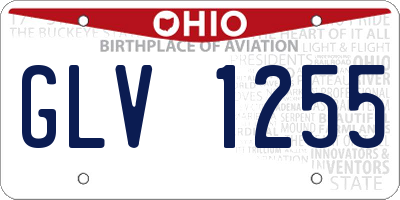 OH license plate GLV1255