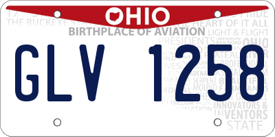 OH license plate GLV1258