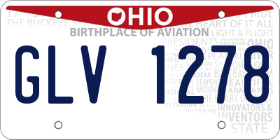 OH license plate GLV1278