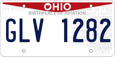 OH license plate GLV1282