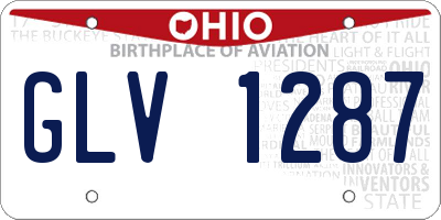 OH license plate GLV1287