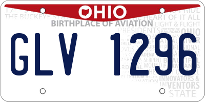 OH license plate GLV1296