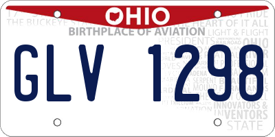 OH license plate GLV1298