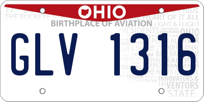 OH license plate GLV1316