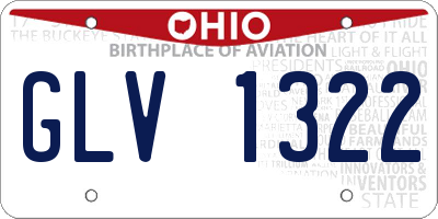 OH license plate GLV1322