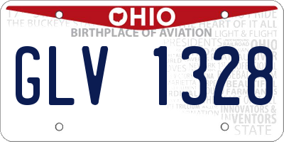 OH license plate GLV1328