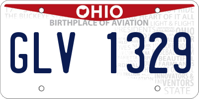 OH license plate GLV1329