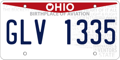 OH license plate GLV1335