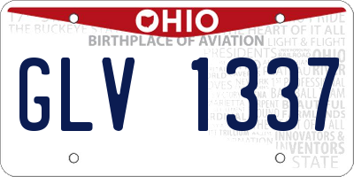 OH license plate GLV1337