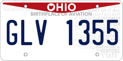 OH license plate GLV1355
