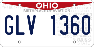 OH license plate GLV1360