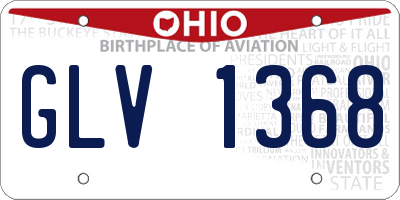 OH license plate GLV1368