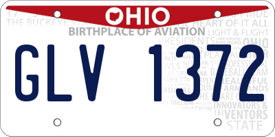 OH license plate GLV1372