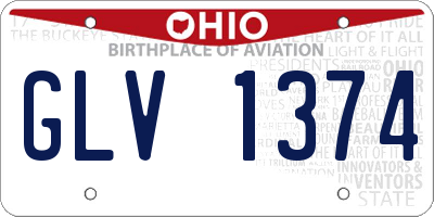 OH license plate GLV1374
