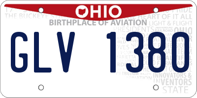 OH license plate GLV1380