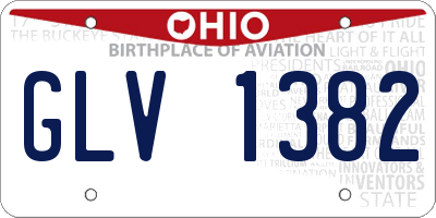 OH license plate GLV1382