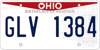OH license plate GLV1384