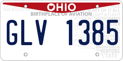 OH license plate GLV1385