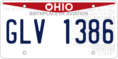 OH license plate GLV1386