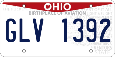 OH license plate GLV1392